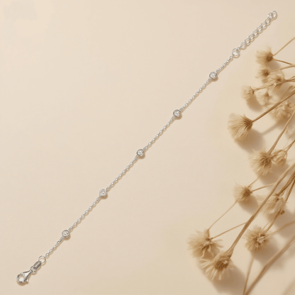 Dawn’s Embrace Moissanite Bracelet — 0.5 ct sterling silver bracelet, radiant and adjustable, symbol of new beginnings.