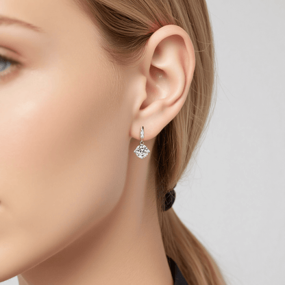 Fairy Drop Moissanite Earrings — delicate dangle earrings with sparkling moissanite drops, capturing ethereal everyday magic.