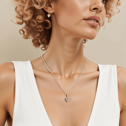 Arctic Sparkle Moissanite Necklace — radiant sterling silver necklace with 1 CT or 2 CT moissanite, luminous accessory.