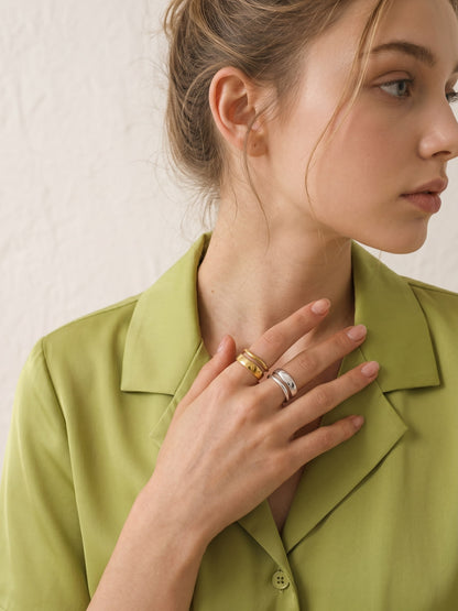 Asteria Double Band Ring Silver