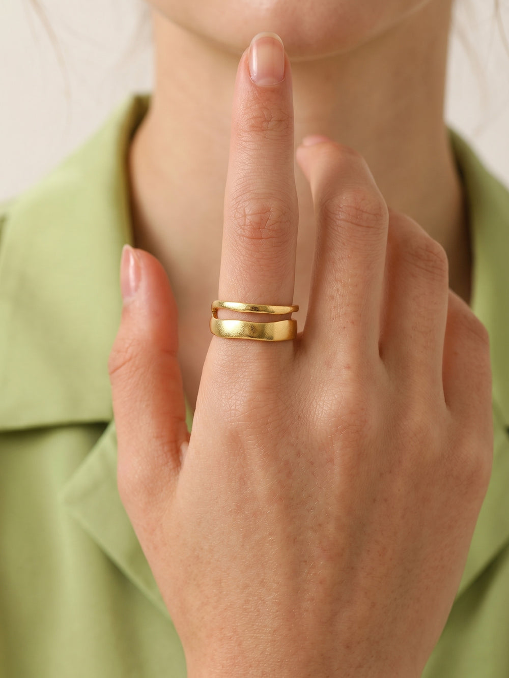 Asteria Double Band Ring Gold