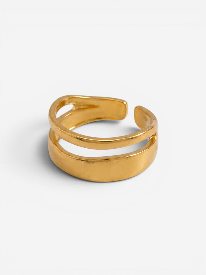 Asteria Double Band Ring Gold