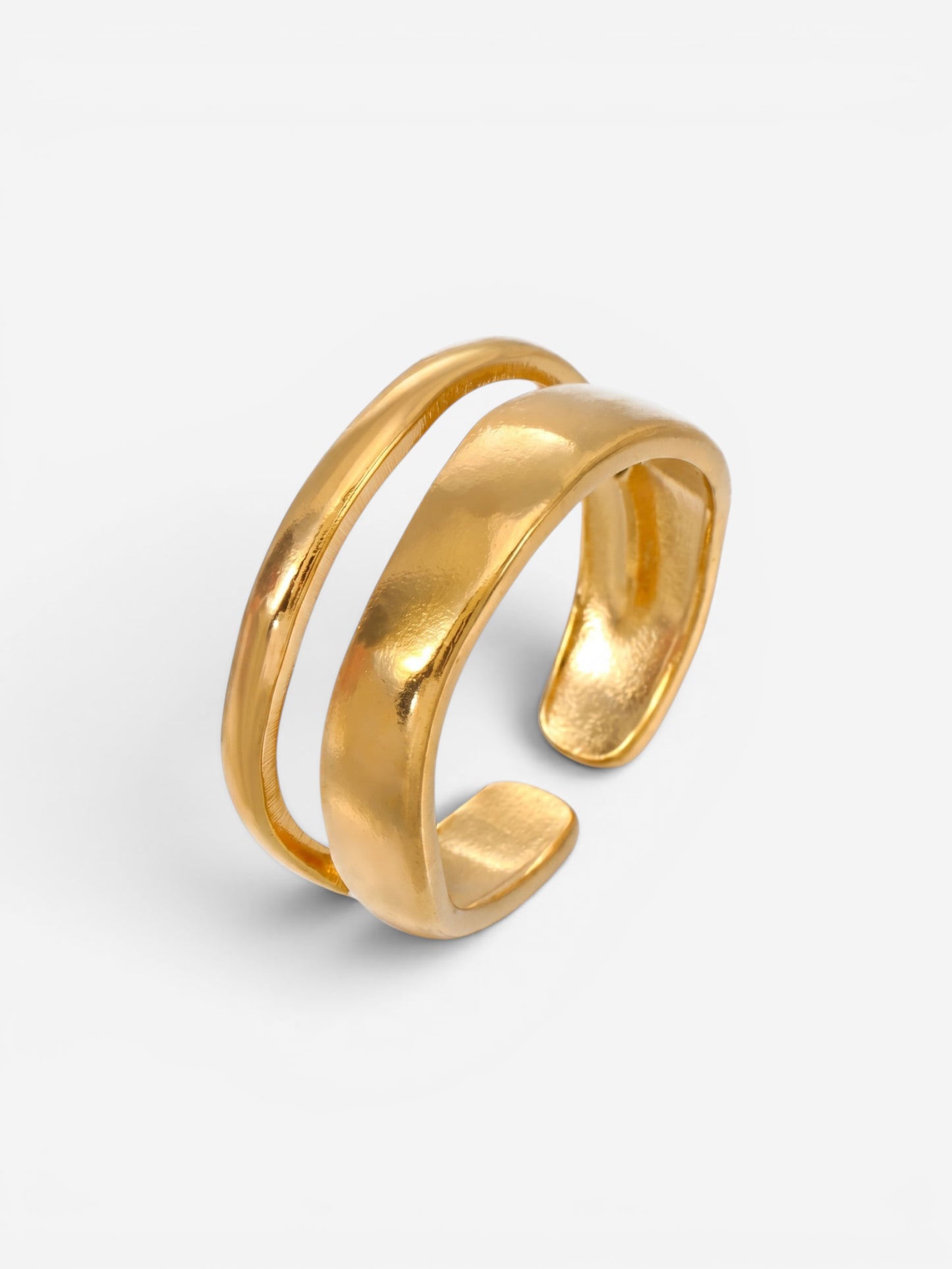 Asteria Double Band Ring Gold