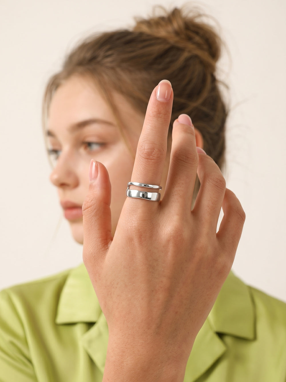 Asteria Double Band Ring Silver