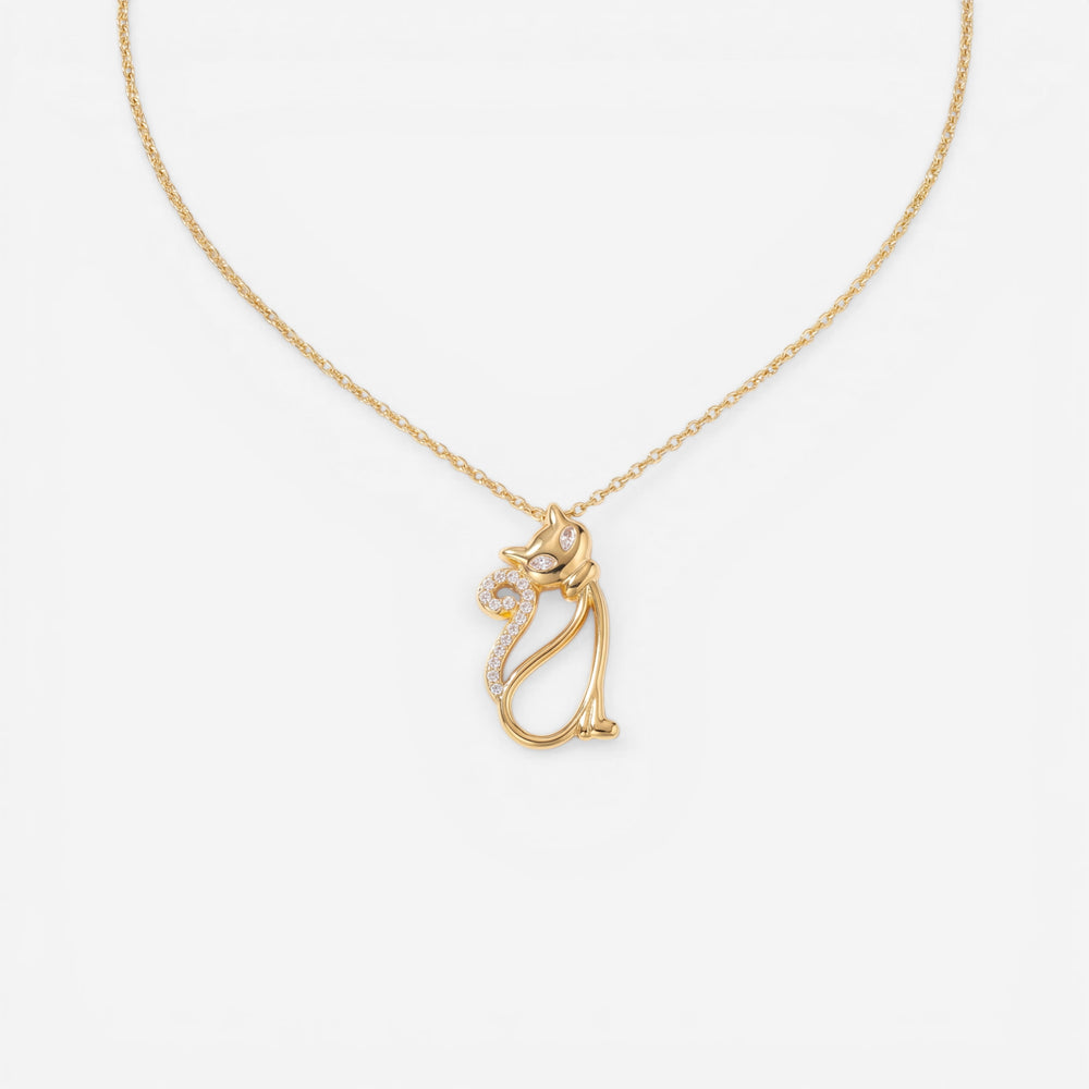Bastet Crystal Cat Necklace