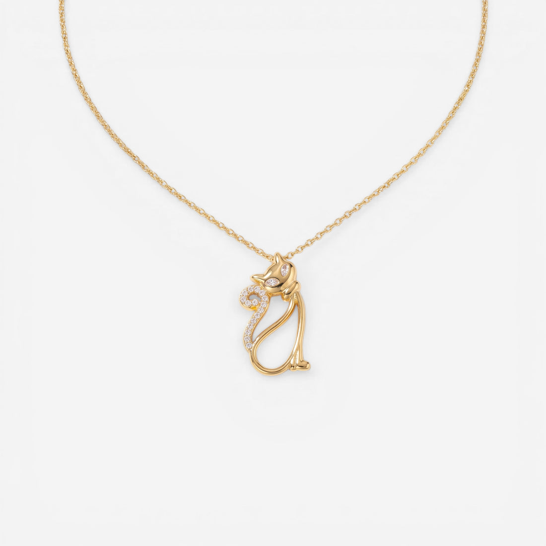 Bastet Crystal Cat Necklace