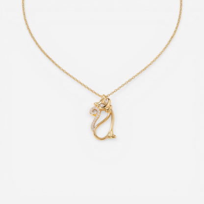 Bastet Crystal Cat Necklace