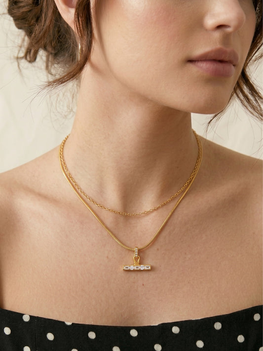 Celeste Layered Bar Necklace