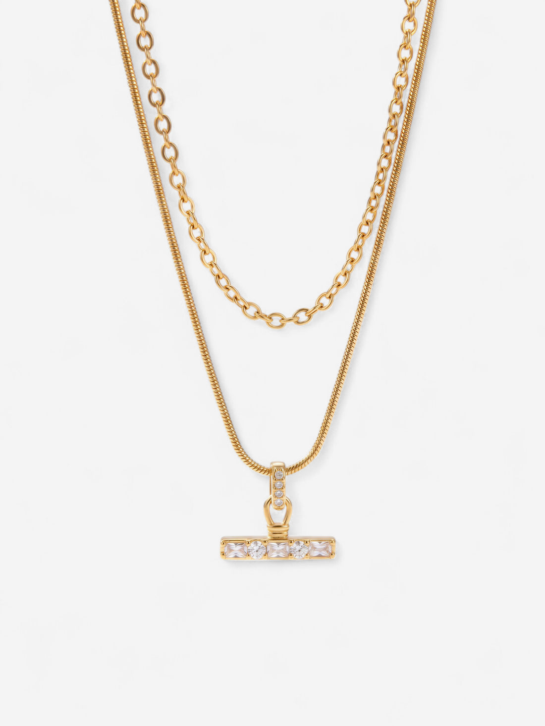 Celeste Layered T-Bar Necklace