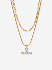 Celeste Layered T-Bar Necklace