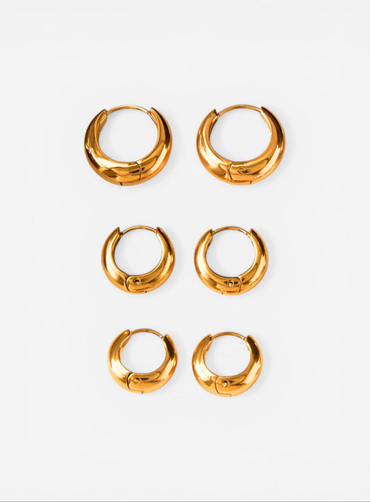 Chunky Dome Huggie Hoops
