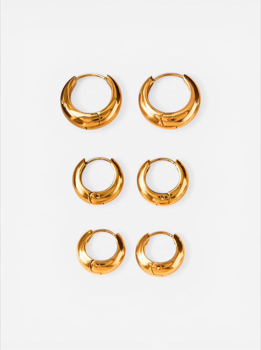 Chunky Dome Huggie Hoops