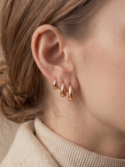 Chunky Dome Huggie Hoops