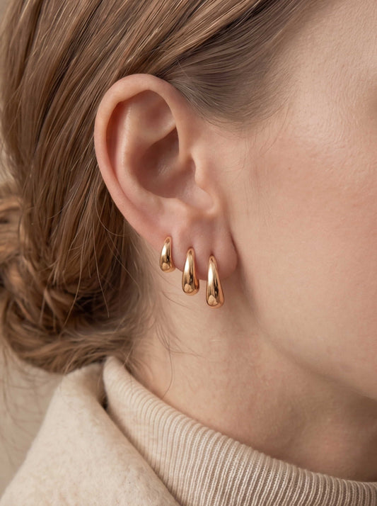 Chunky Dome Huggie Hoops