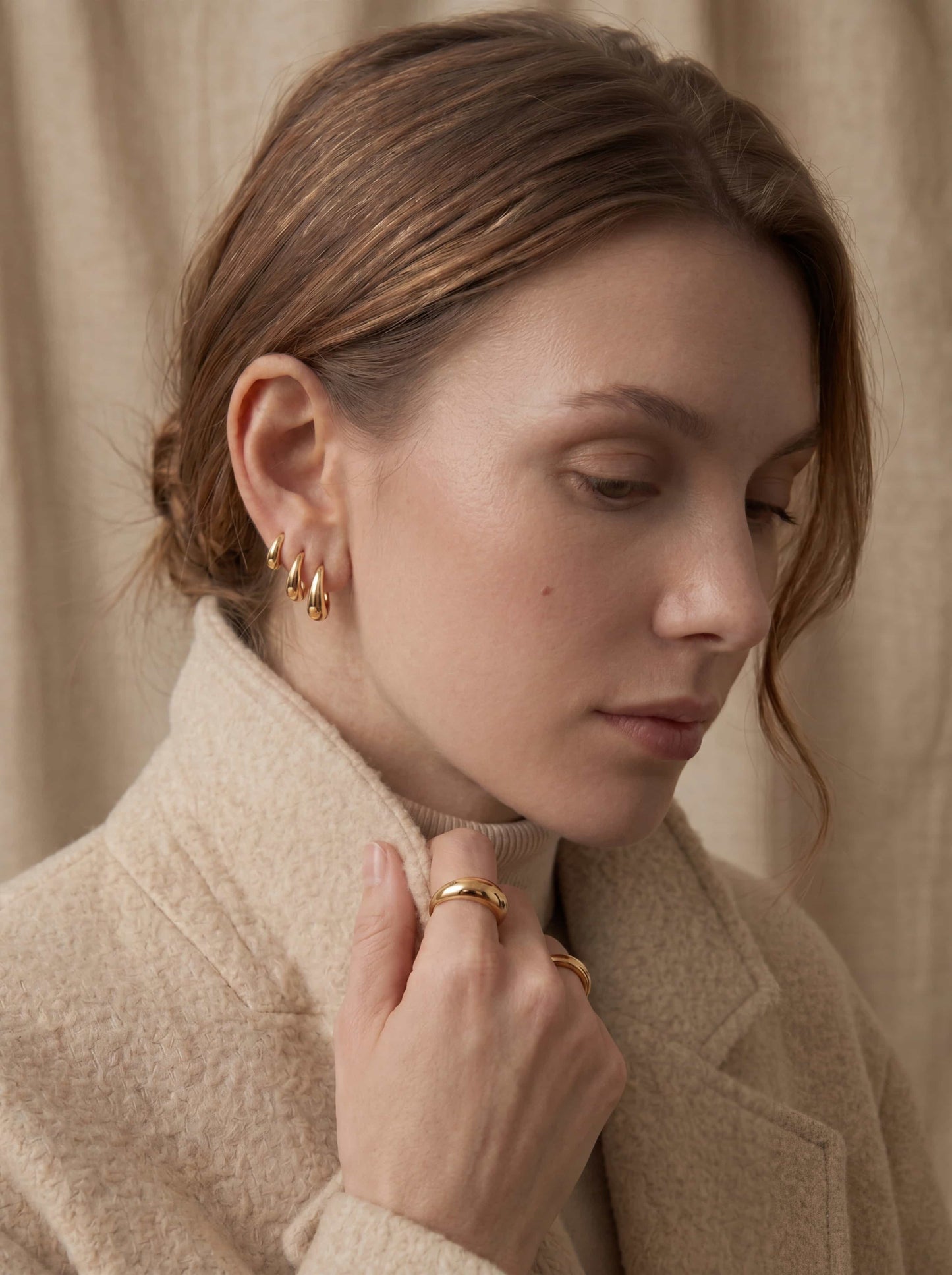 Chunky Dome Huggie Hoops