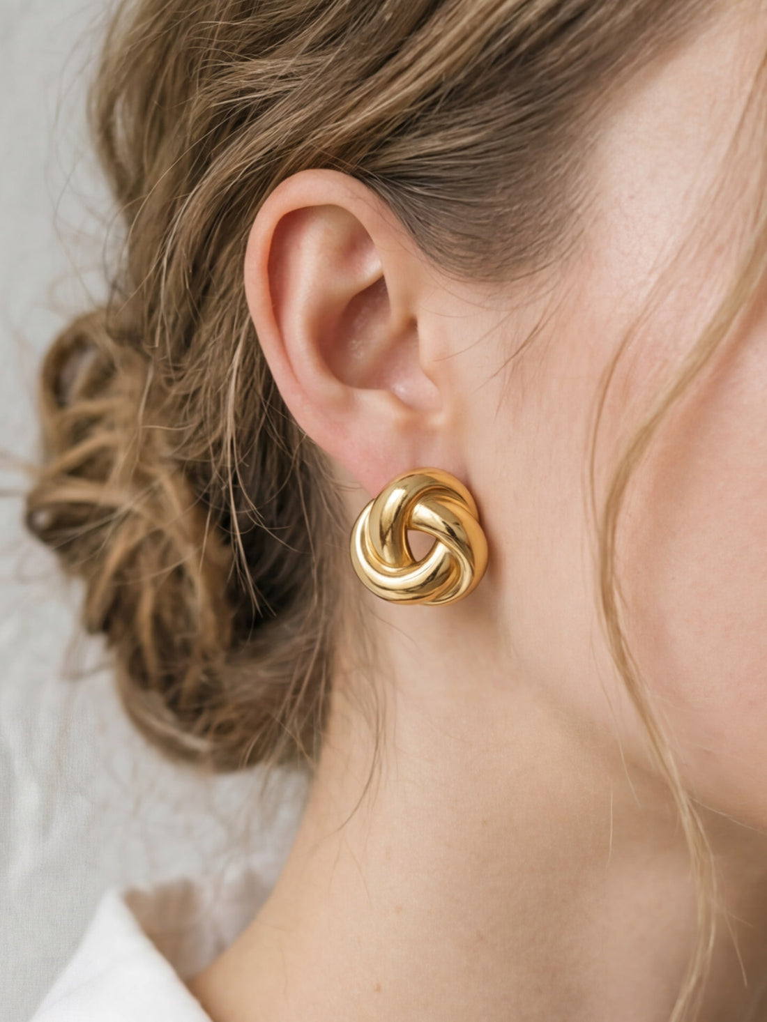 Chunky Gold Knot Earrings