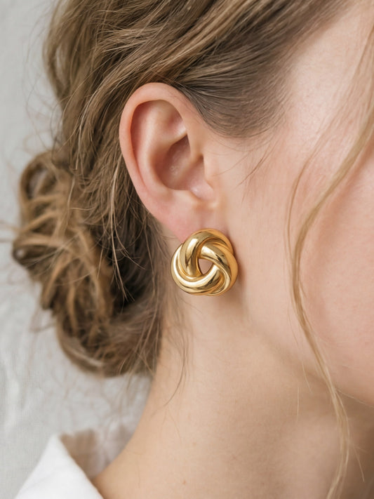 Chunky Gold Knot Earrings