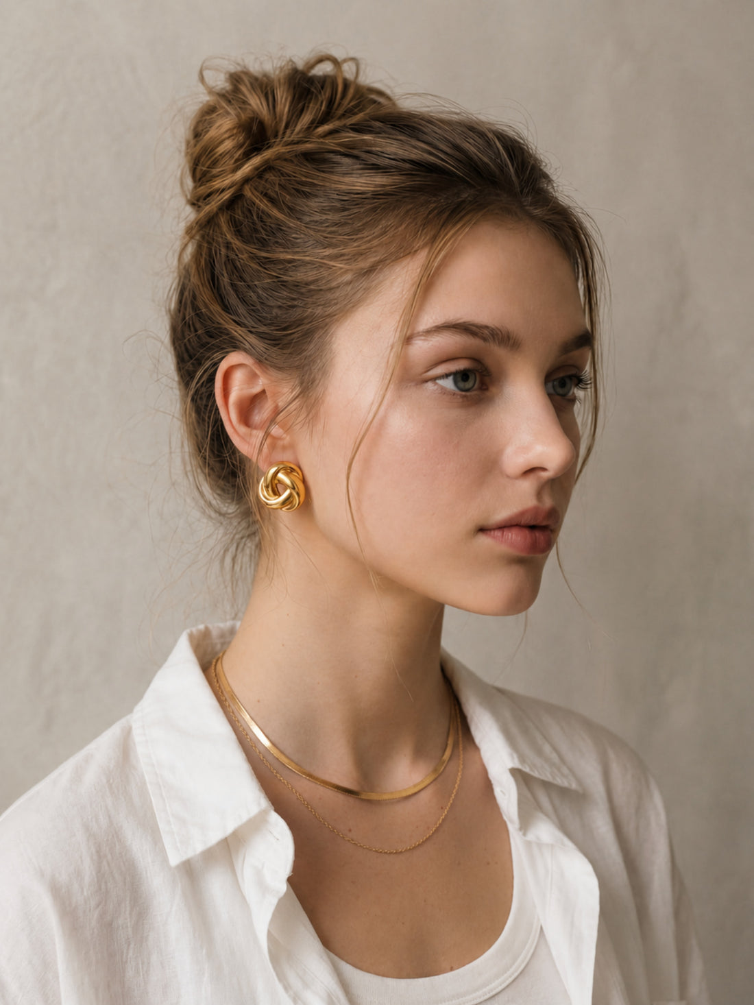 Chunky Gold Knot Earrings
