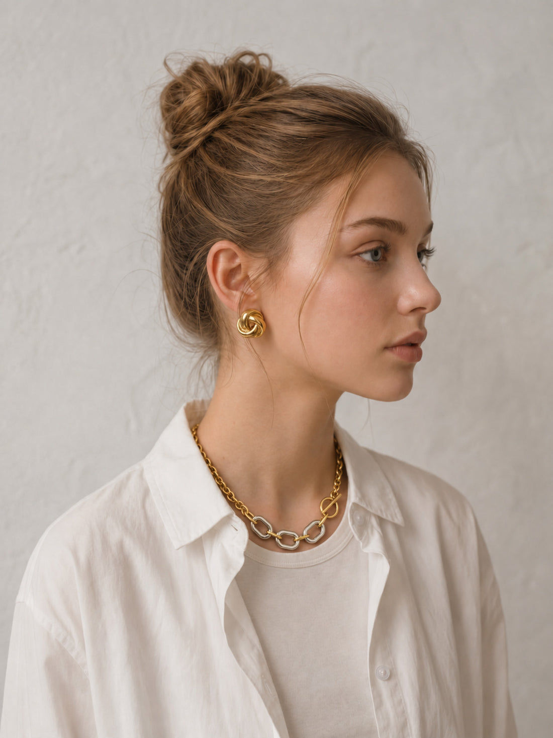 Chunky Gold Knot Earrings