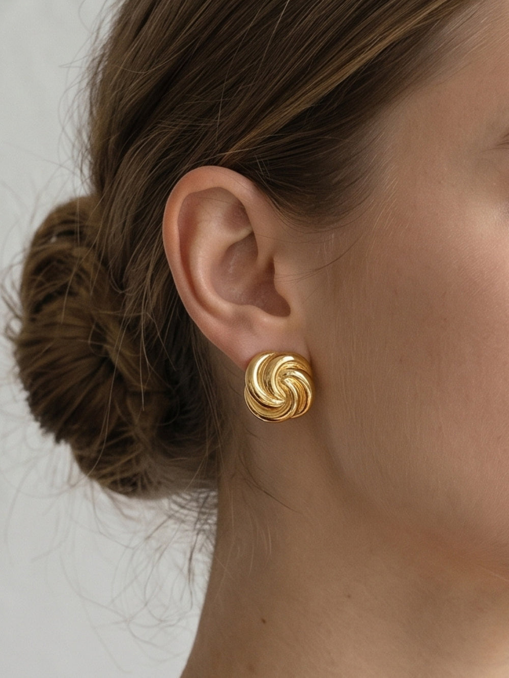 Chunky Gold Swirl Earrings
