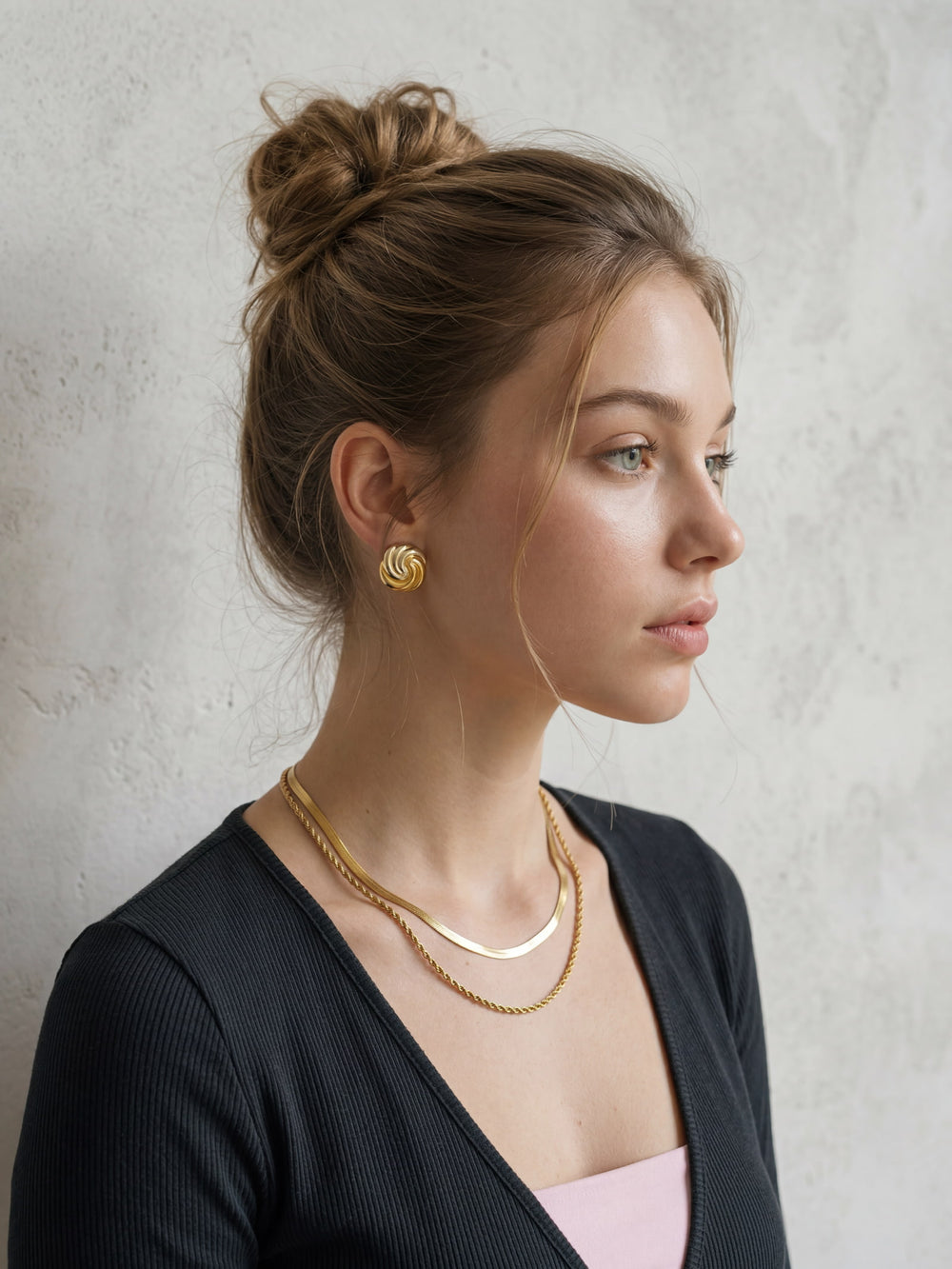 Chunky Gold Swirl Earrings
