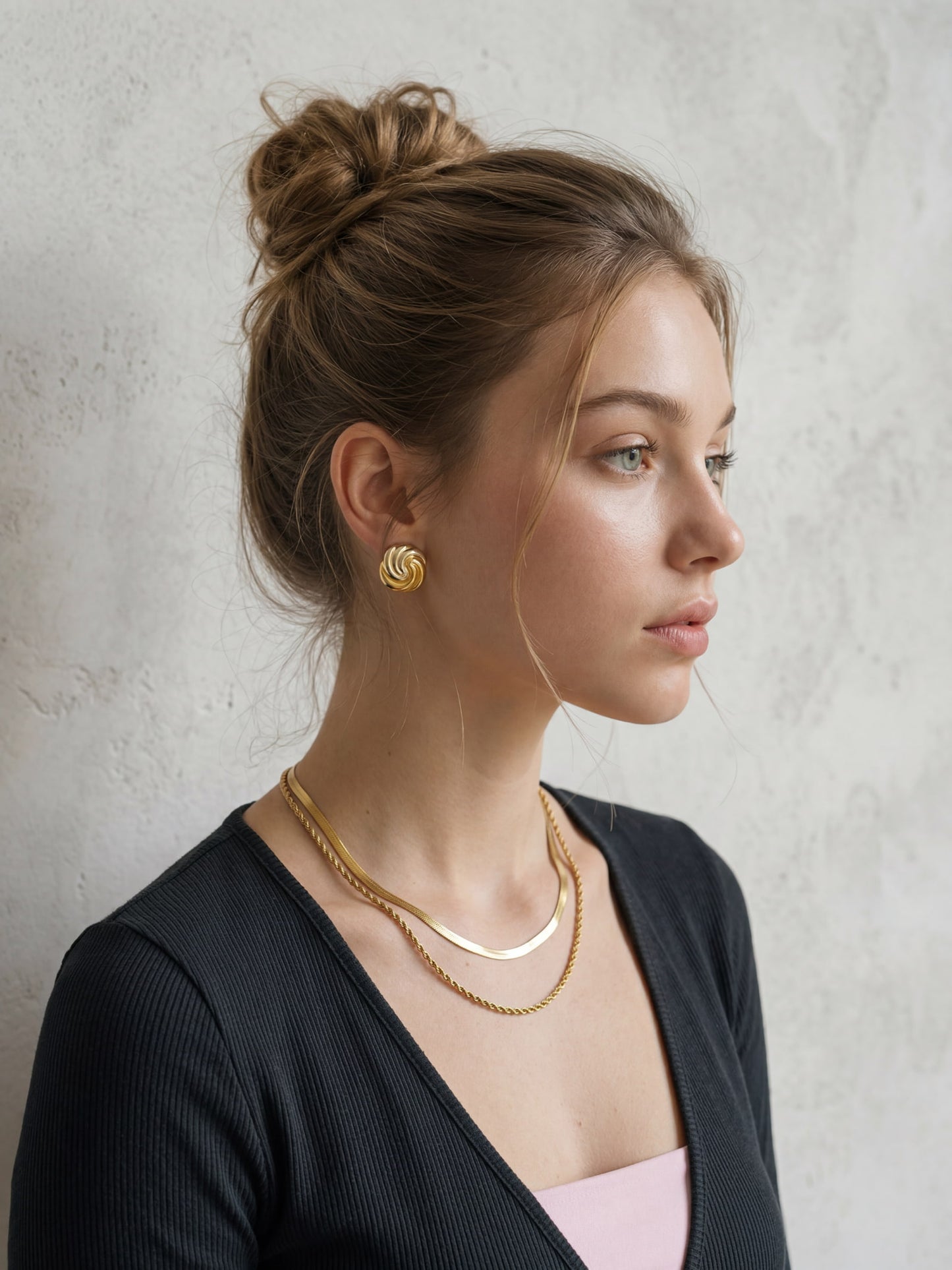 Chunky Gold Swirl Earrings