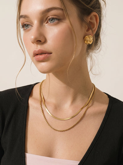Chunky Gold Swirl Earrings