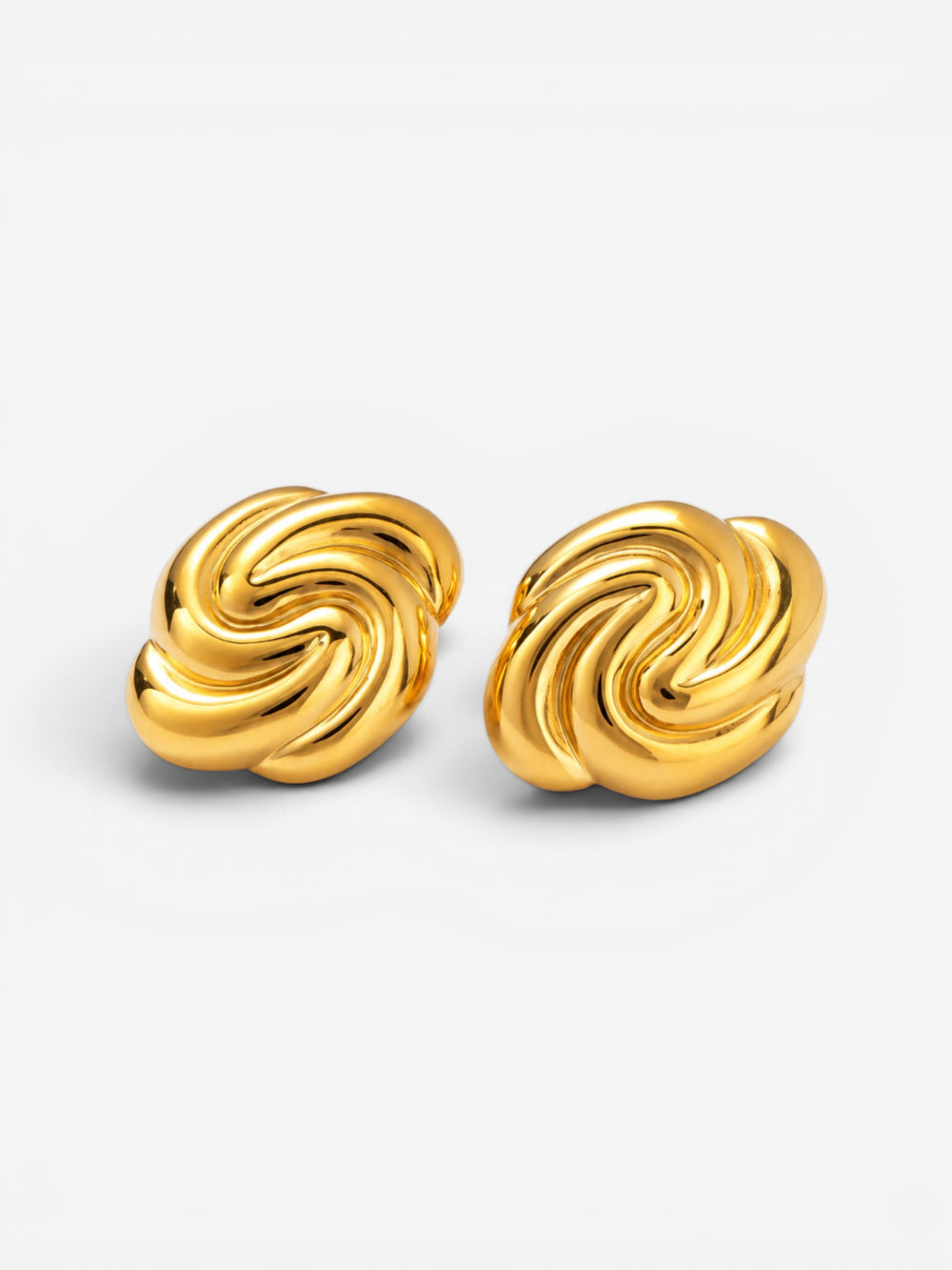 Chunky Gold Swirl Earrings