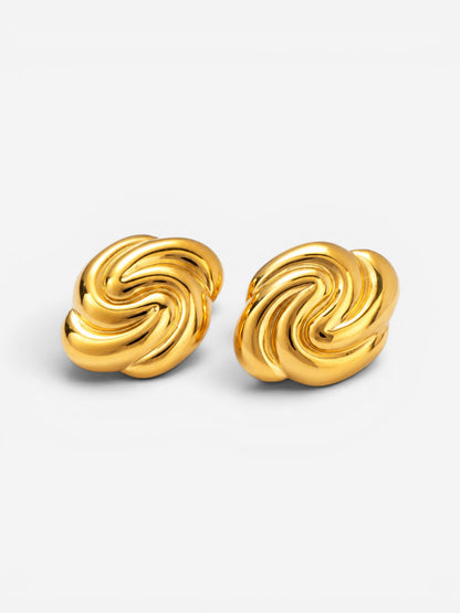 Chunky Gold Swirl Earrings