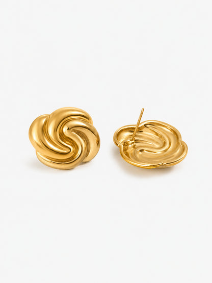 Chunky Gold Swirl Earrings