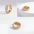 Aesthetic shot of gold diamond simulant ear cuff, trendy ear stack inspiration 2026, adjustable no-piercing jewelry gift ideas.