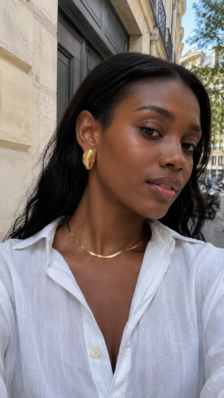 Customer wearing LumiNova jewelry