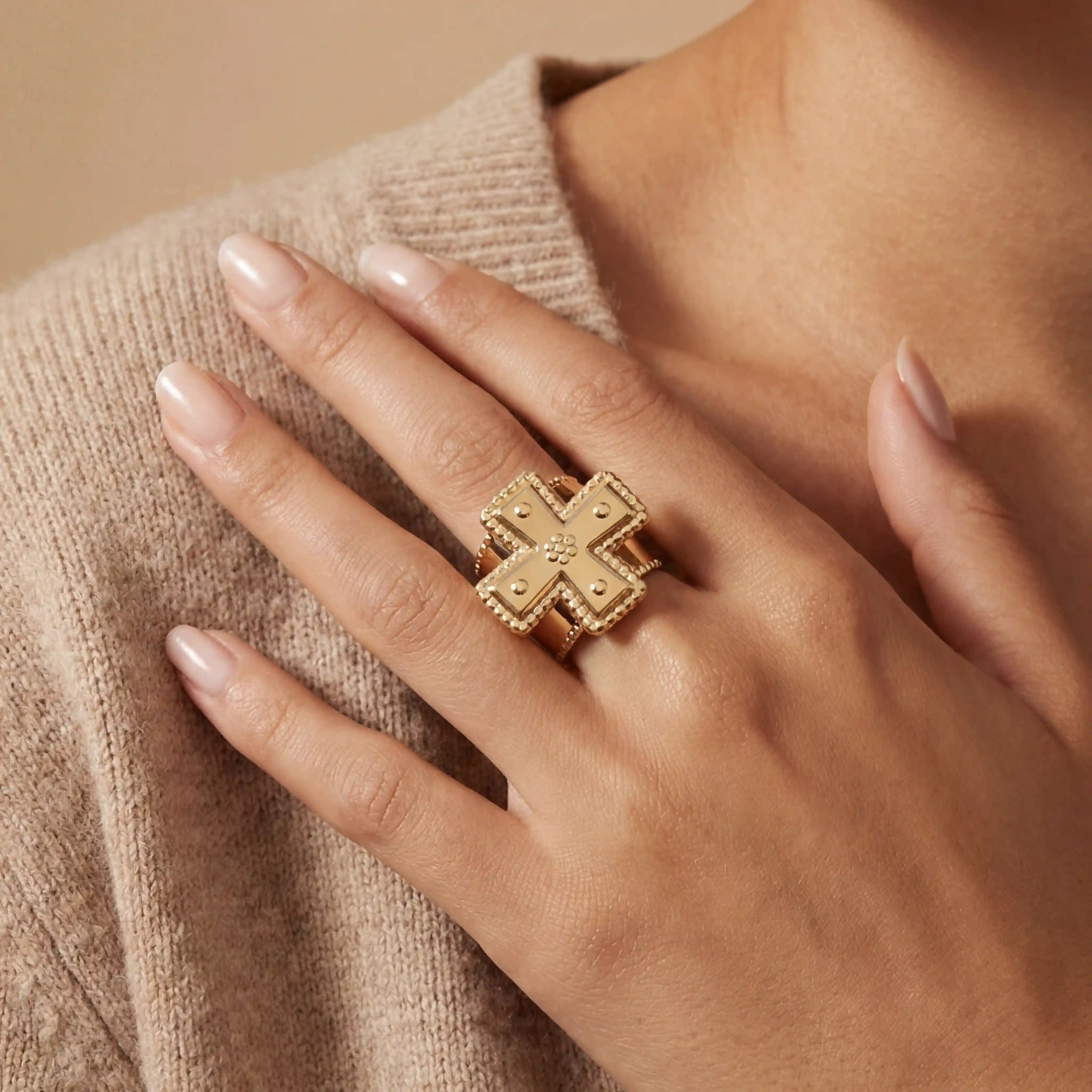 Helena Byzantine Cross Signet Ring