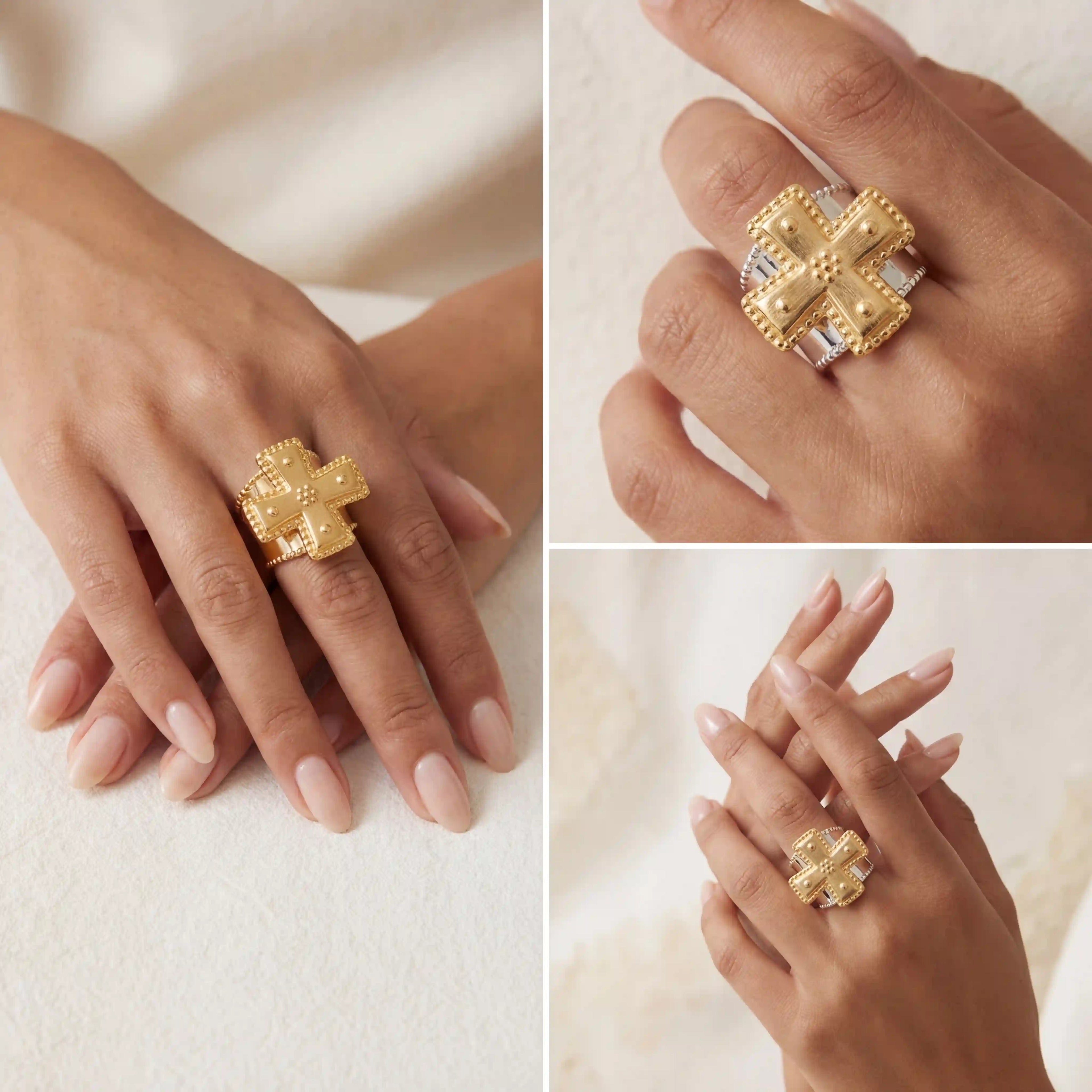 Helena Byzantine Cross Signet Ring