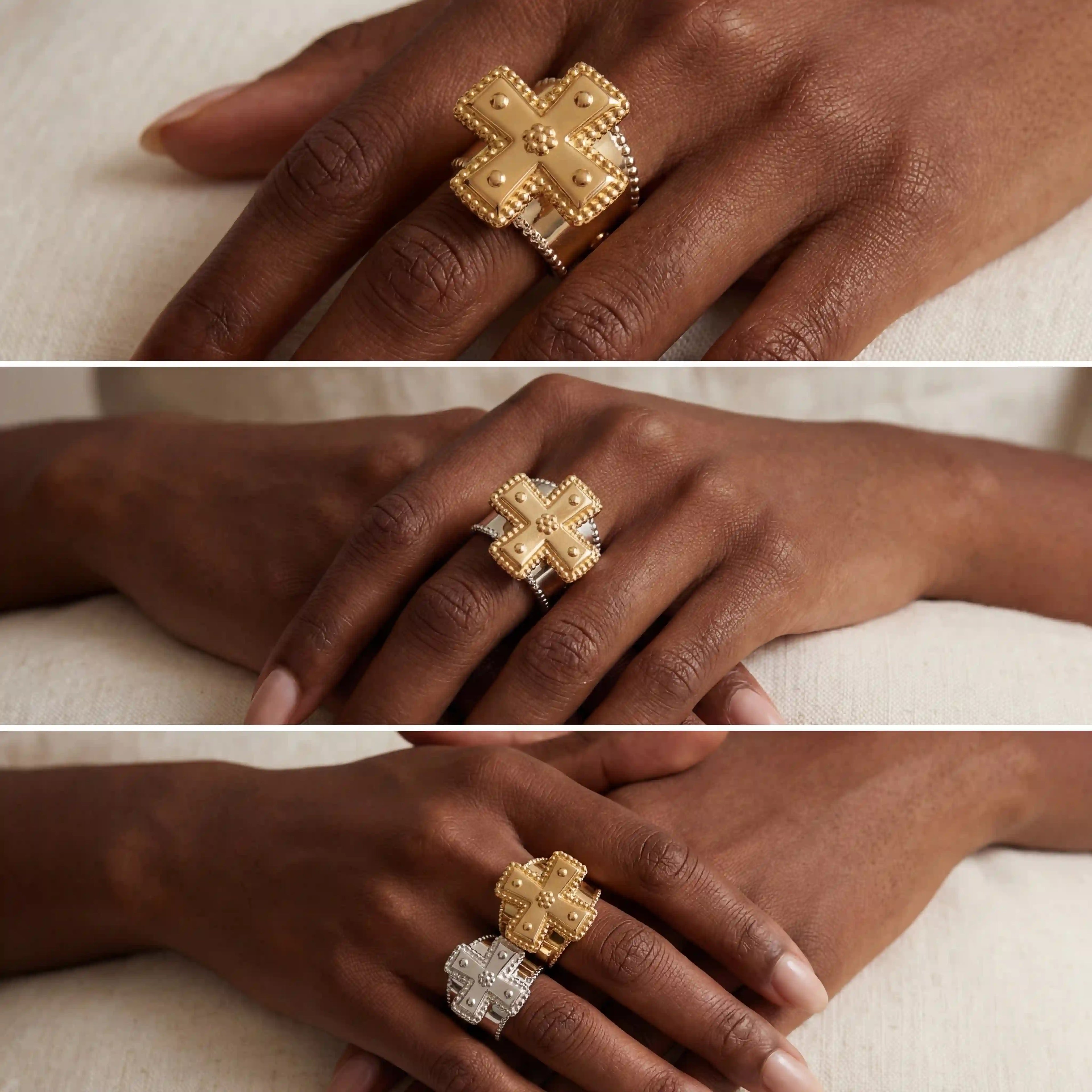 Helena Byzantine Cross Signet Ring