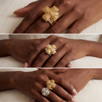 Helena Byzantine Cross Signet Ring