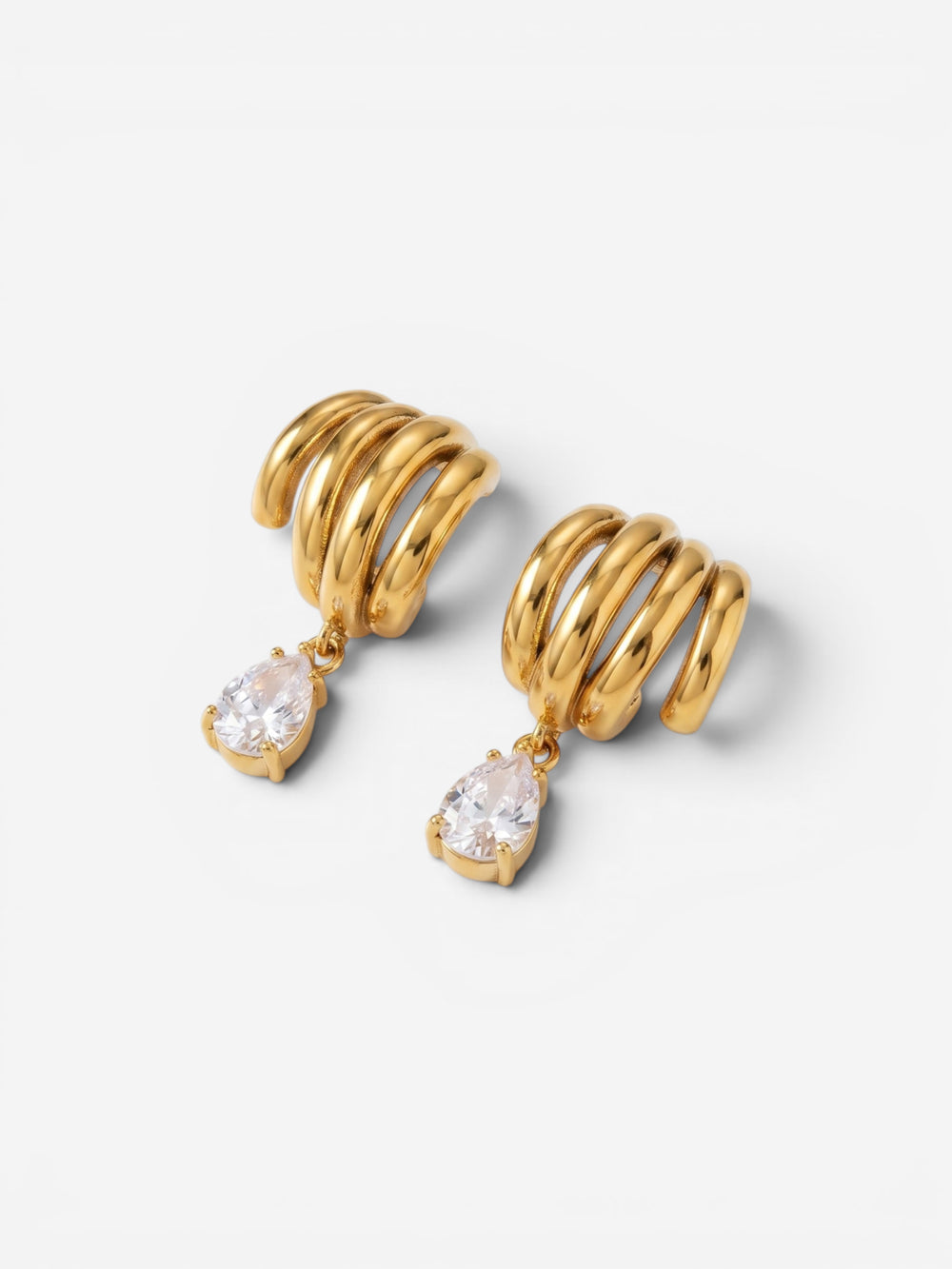 Iris Ribbed Drop Earrings