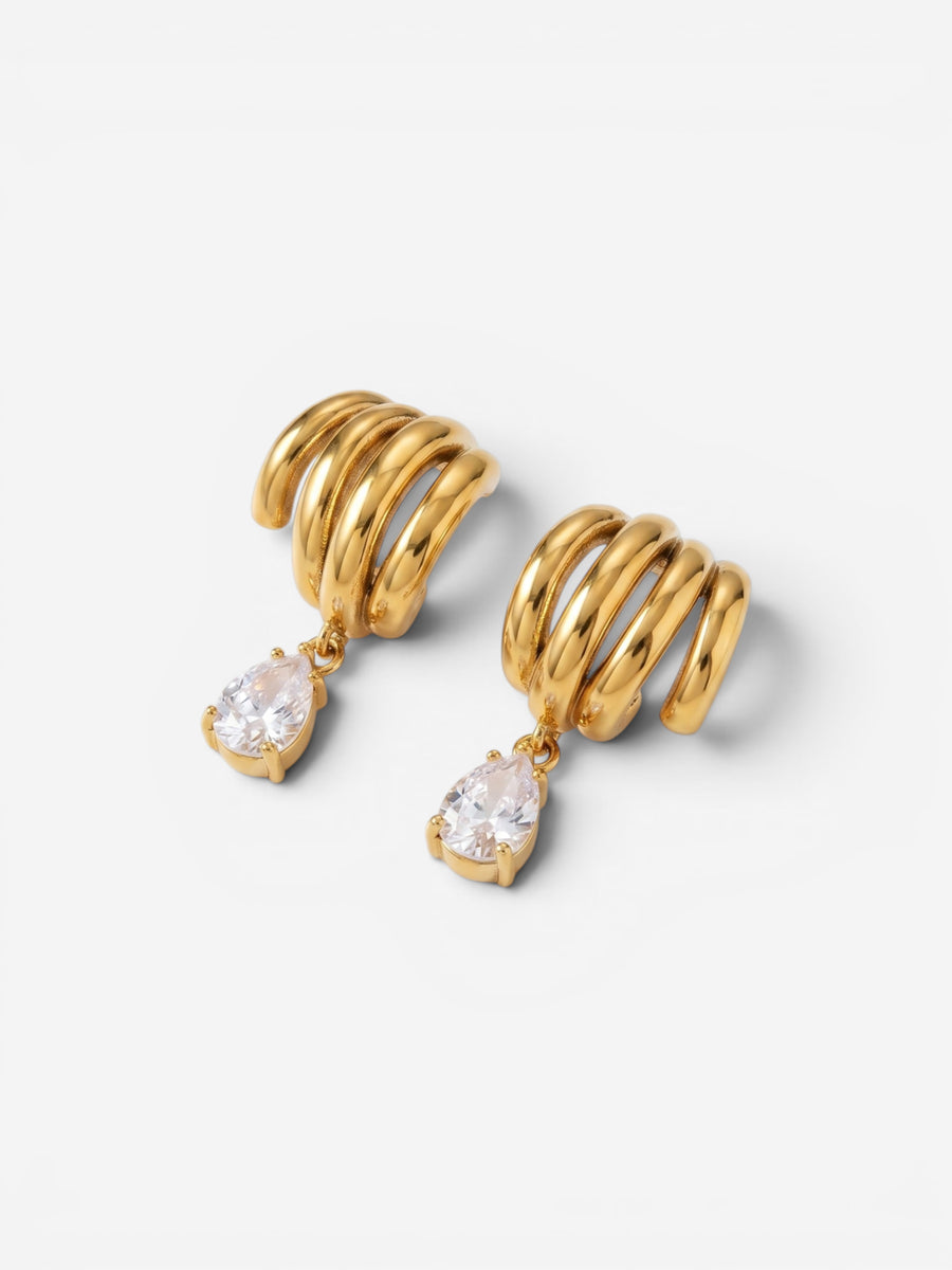 Iris Ribbed Drop Earrings