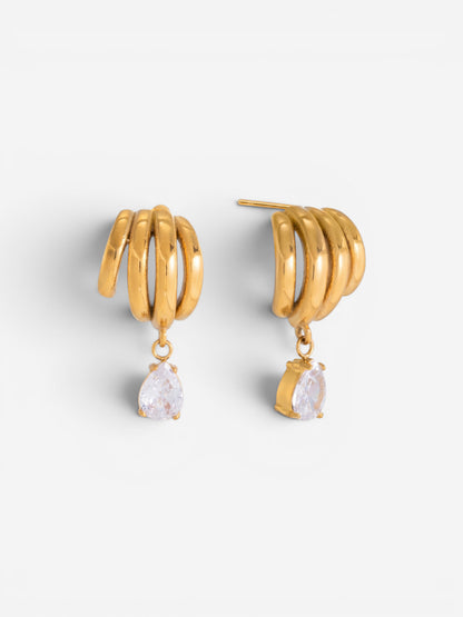 Iris Ribbed Drop Earrings