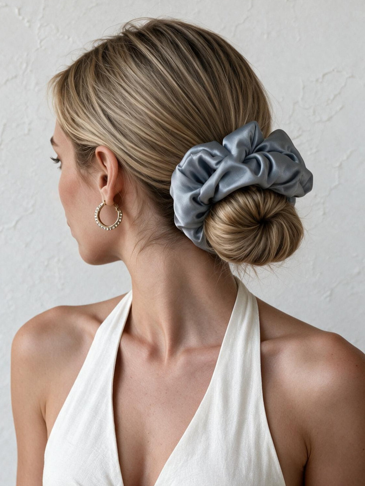 Form Pillow Scrunchie worn in a loose bun