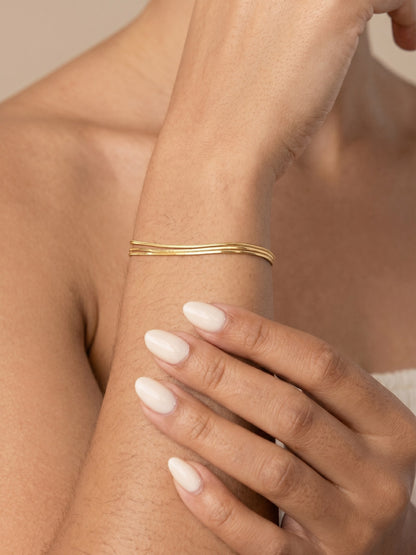 Lyra Triple Snake Bracelet Gold