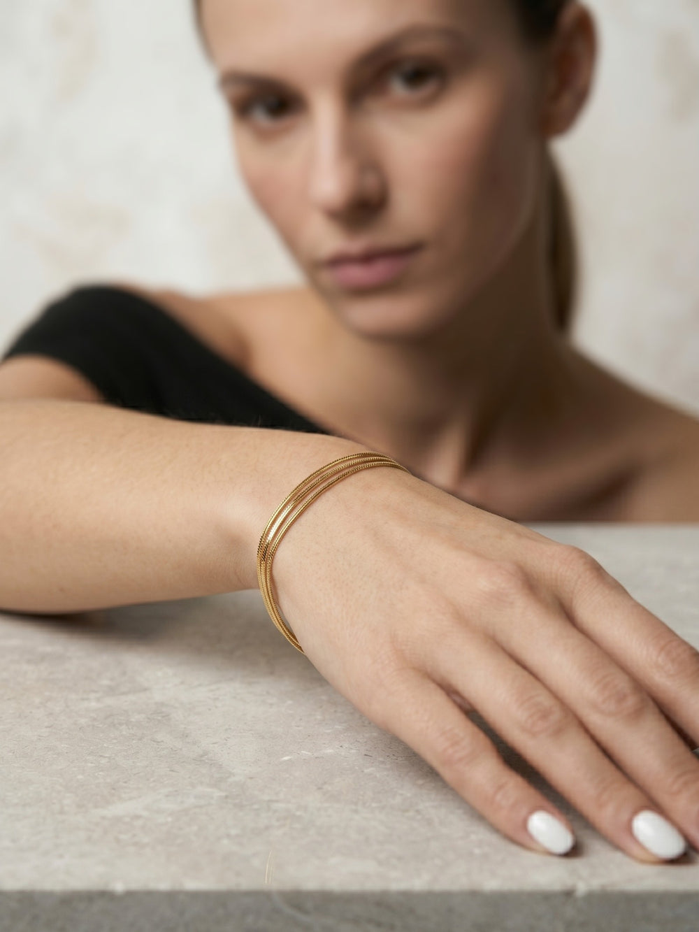 Lyra Triple Snake Bracelet Gold
