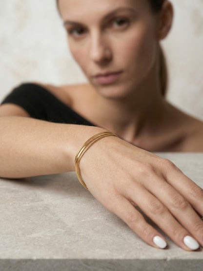 Lyra Triple Snake Bracelet Gold