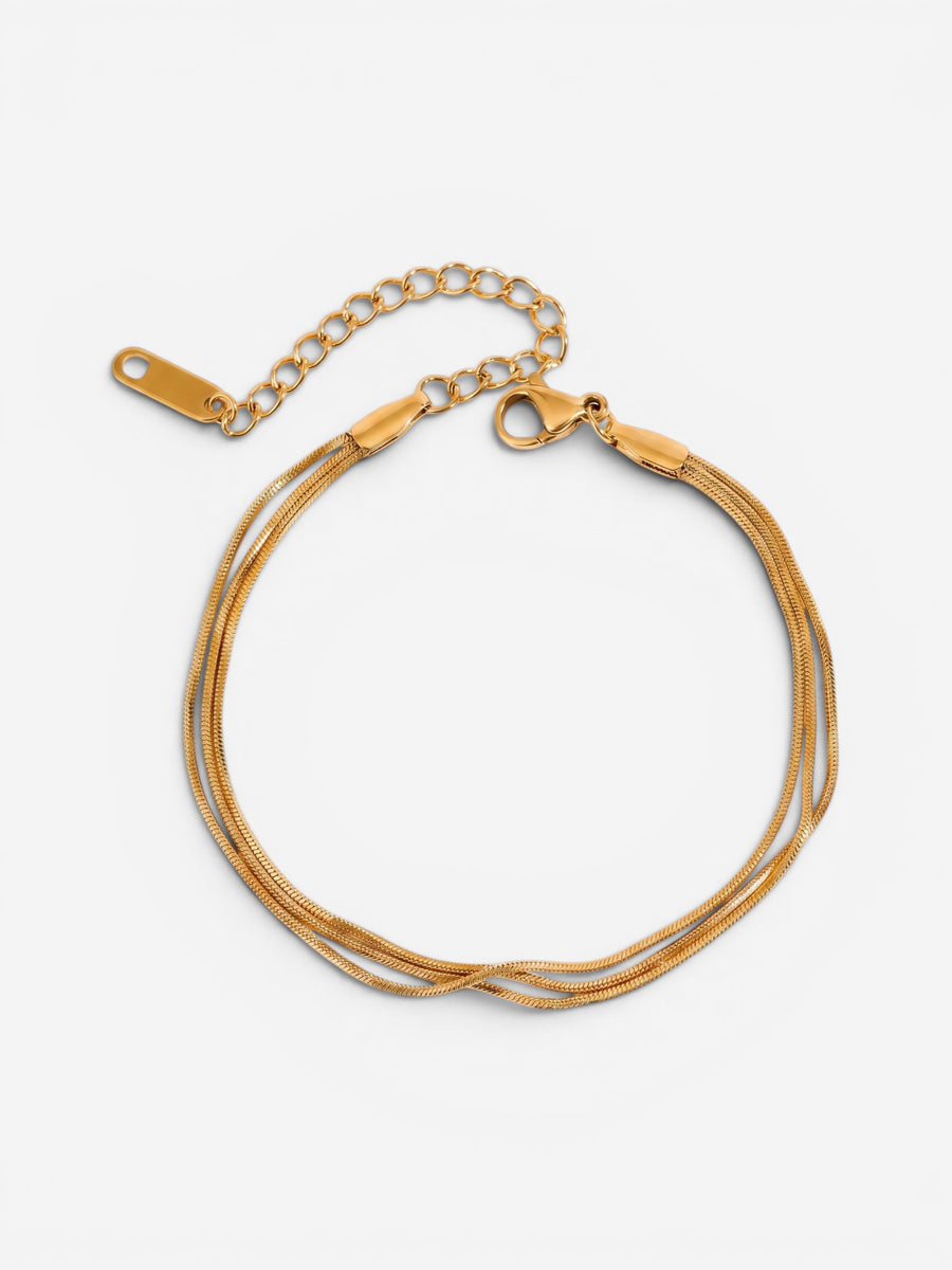 Lyra Triple Snake Bracelet Gold