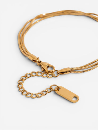 Lyra Triple Snake Bracelet Gold