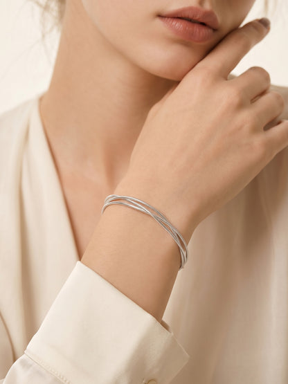 Lyra Triple Snake Bracelet Silver