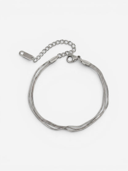 Lyra Triple Snake Bracelet Silver