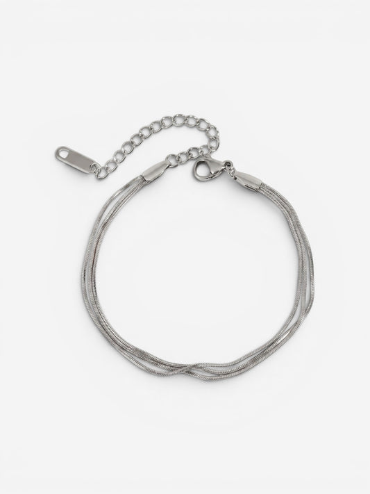Lyra Triple Snake Bracelet Silver