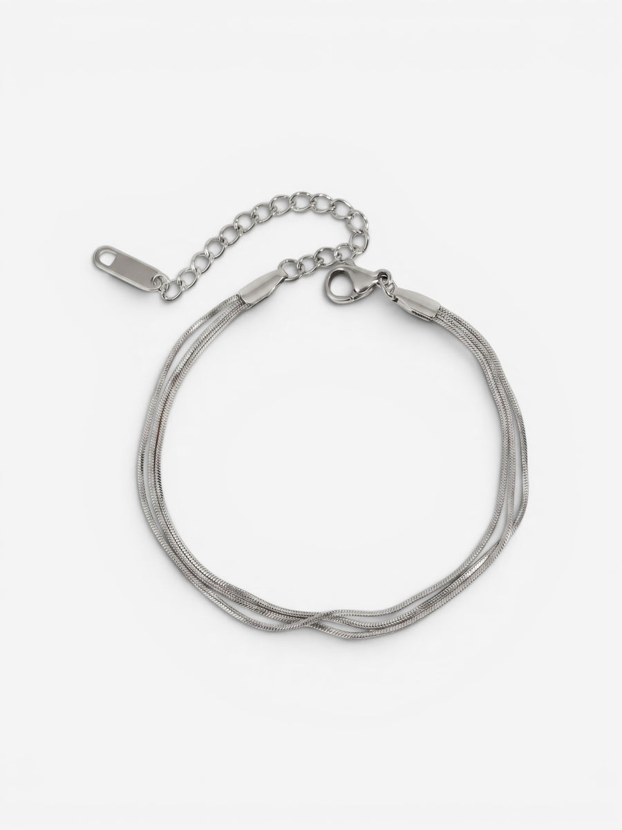 Lyra Triple Snake Bracelet Silver