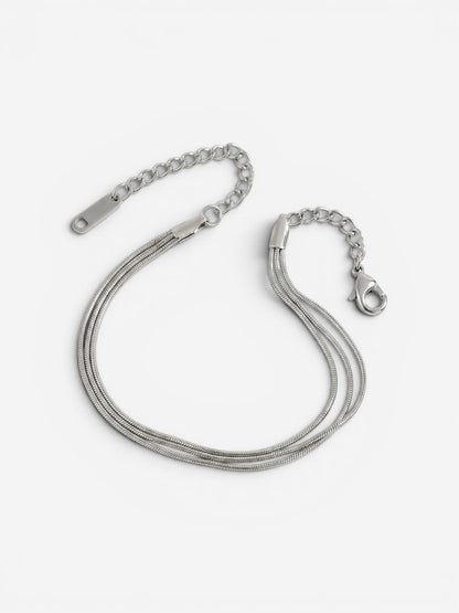 Lyra Triple Snake Bracelet Silver